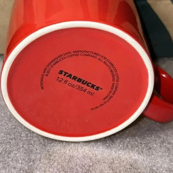 2017 Starbucks Coffee Co. Red/Gold Tall 12oz Coffee/Tea Cup Mug - Picture 4 of 5
